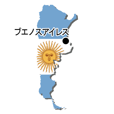 アルゼンチン共和国無料フリーイラスト｜首都名・国旗付